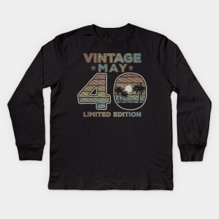 41th Birthday Gift Vintage May 1979 Forty Years Old Kids Long Sleeve T-Shirt